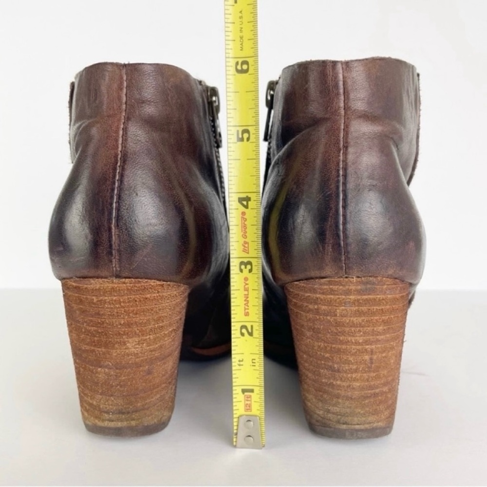 Kork-Ease Isa Brown Leather Buckle Zipper Moto Ankle Boots Booties - Picture 4 of 11
